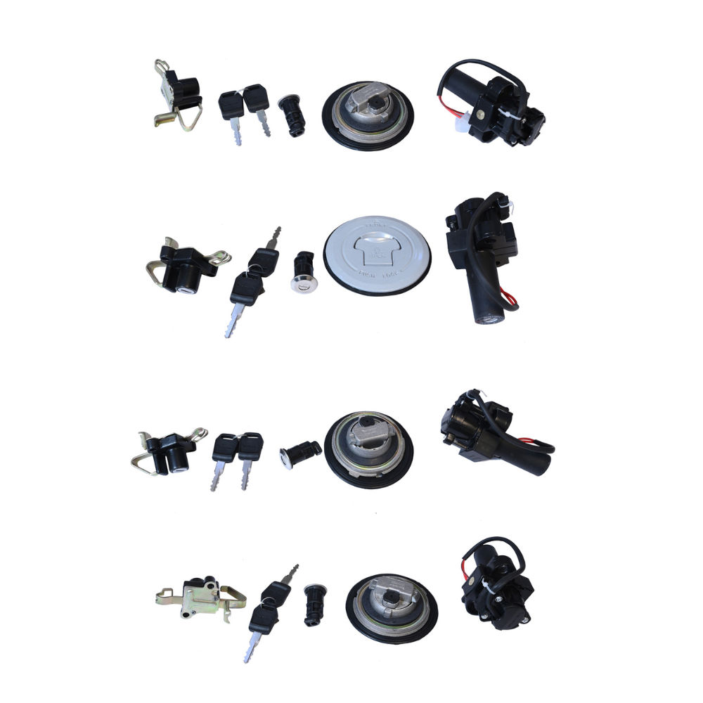 Deutsche Ignition Lock Kit For Hero Glamour Disk Digital (2014 Model) (Set of 4) Consisting of Ignition Cum Steering Lock, Petrol Tank Lock, Seat Lock & Tool Box Lock