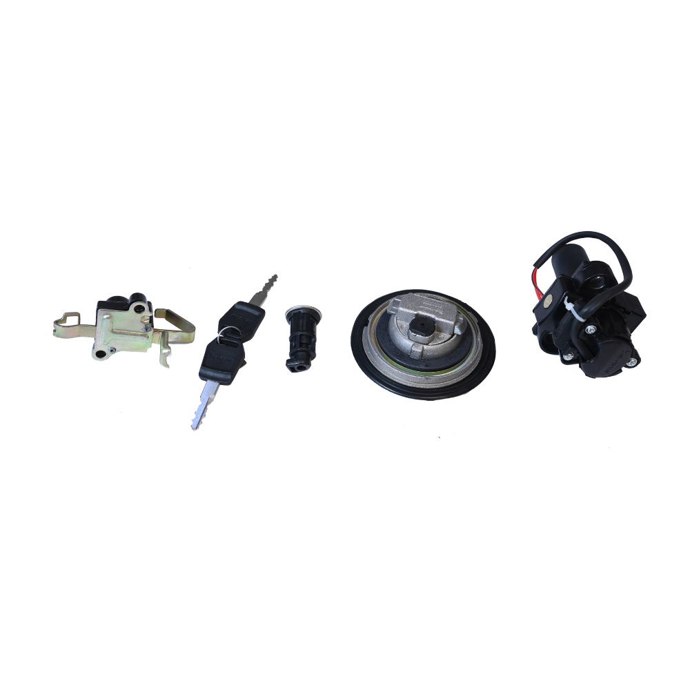 Deutsche Ignition Lock Kit For Hero Glamour Disk Digital (2014 Model) (Set of 4) Consisting of Ignition Cum Steering Lock, Petrol Tank Lock, Seat Lock & Tool Box Lock