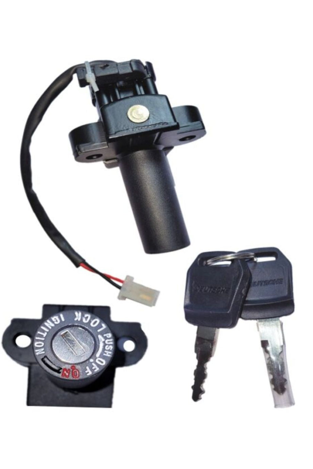 Ignition Cum Steering Lock For (4 Pin Female Coupler) E-Rickshaw (Wire Length 265 mm)